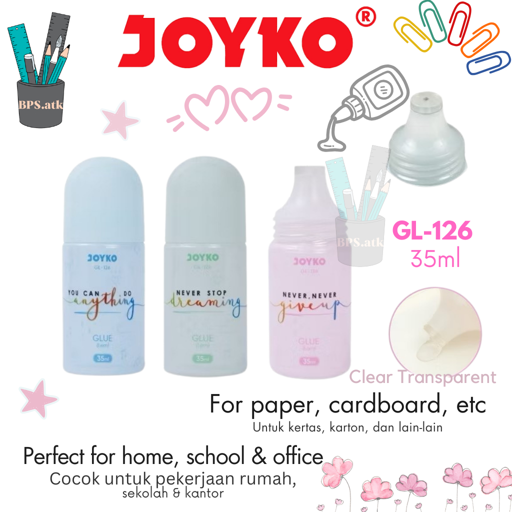 

(12 pcs) JOYKO Liquid Glue Lem Kertas Cair GL-126 35ml Lem Cair Transparan