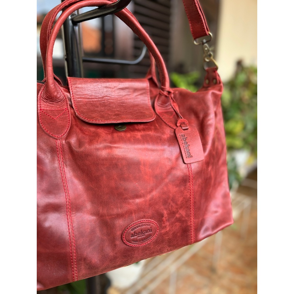 Tas Kulit Wanita ABEKANI CBAG Flap Hand Bag dengan Tali Panjang Ukuran XL