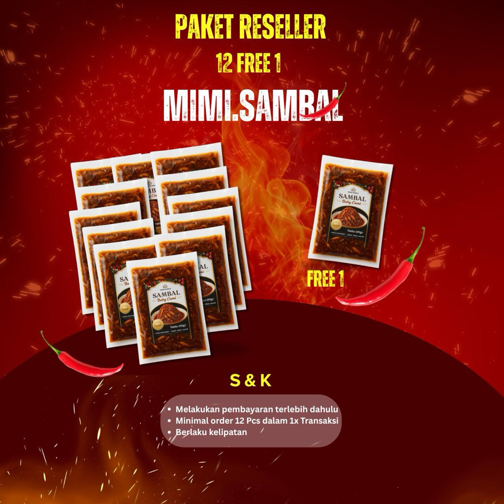 

SAMBAL BABY CUMI PAKET RESELLER 12+1 PASTI UNTUNG