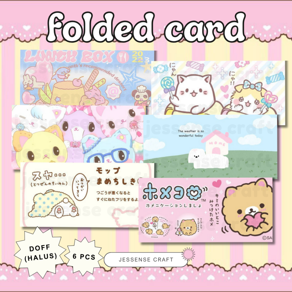 

Hang Tag Folded Card (Kartu Lipat) Kartun Lucu Dekorasi Packing Photocard