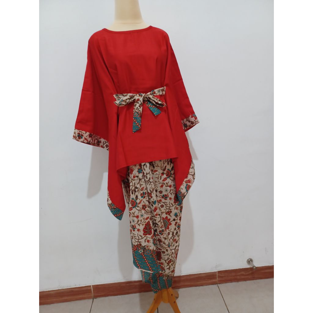 setelan rok lilit batik/baju pesta/setelan kondangan/baju pesta seragam