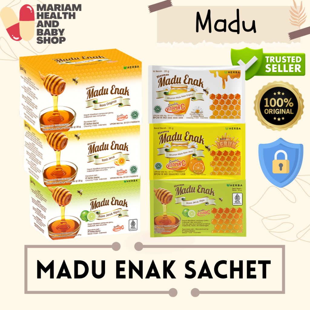 

MADU ENAK SACHET BOX 20GR X 12SACHET / MADU SACHET