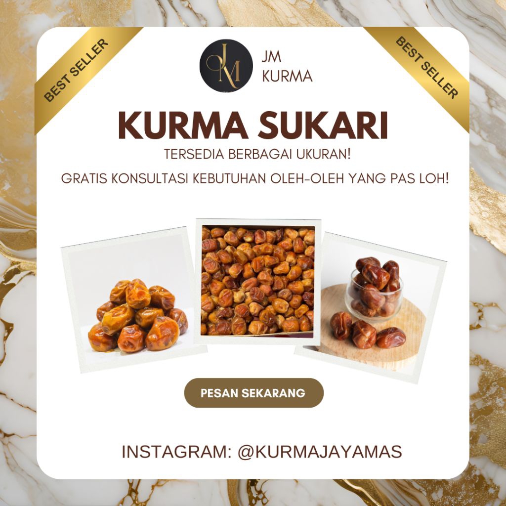 

Kurma Sukari Premium 3Kg, Kurma Sukari Berbagai Ukuran, Buah Kurma Fresh