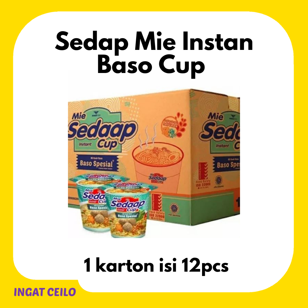 

NOODLES/MIE INSTANT SEDAP KUAH BASO SPESIAL CUP KEMASAN DUS ISI 12 PCS | MIE SEDAAP CUP