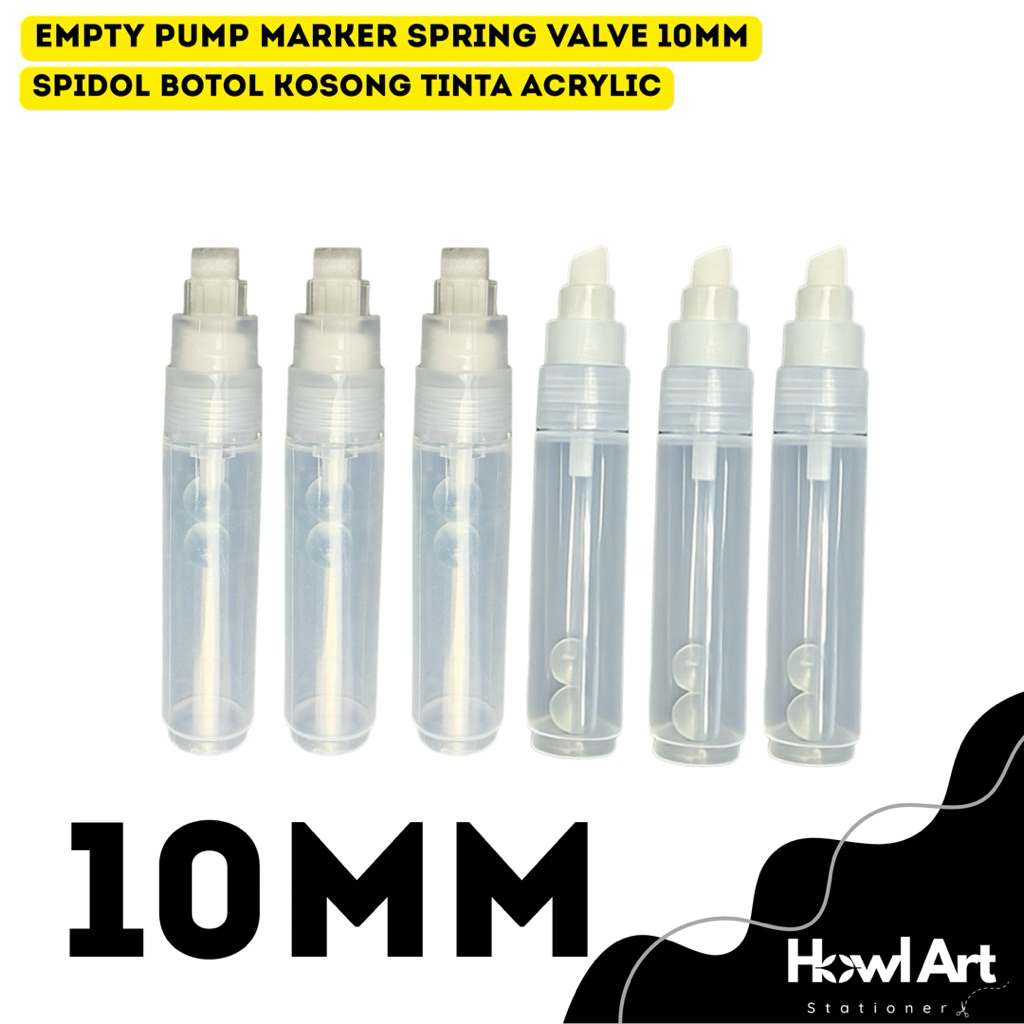 

Spidol Kosong Acrylic 10mm Empty Pump Marker Spring Valve Refillable 25ml