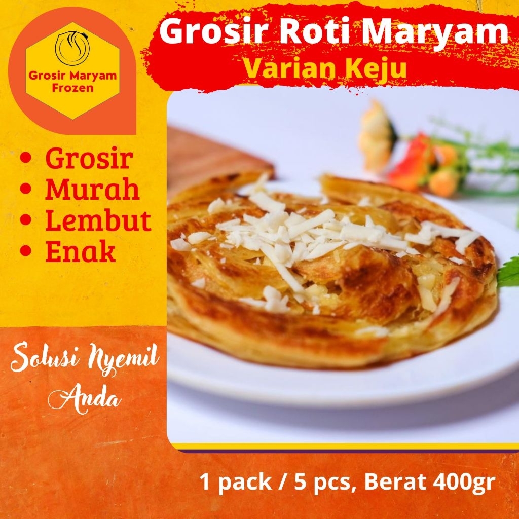 

ROTI MARYAM / KEJU / ROTI CANAI KEJU / CANE / FROZEN FOOD / GROSIR / MAKANAN BEKU / CAMILAN SNACK / 1 PACK 5 PCS / MURAH / SURABAYA