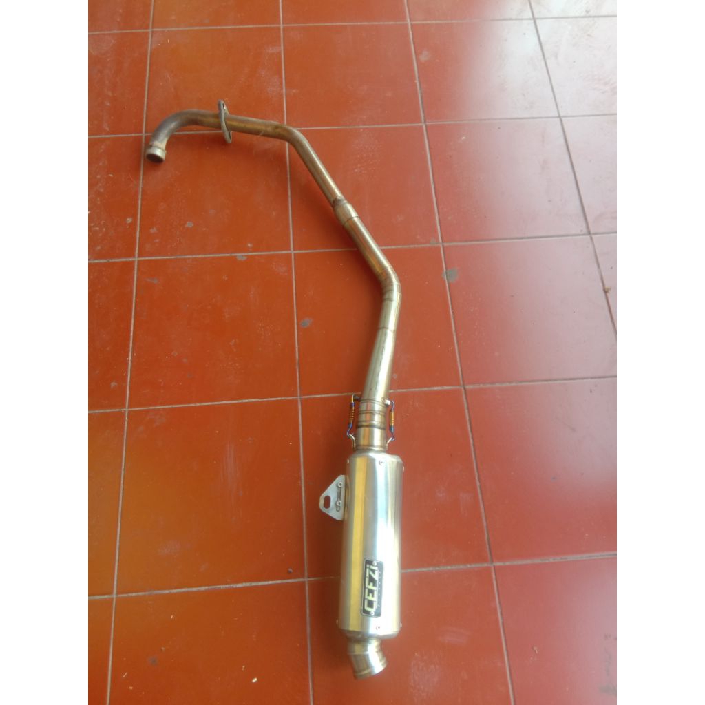 knalpot cefzi new oval 28cm inlet 50mm original bekas fullsyst cbr k45a/cbu fi/cbu karbu