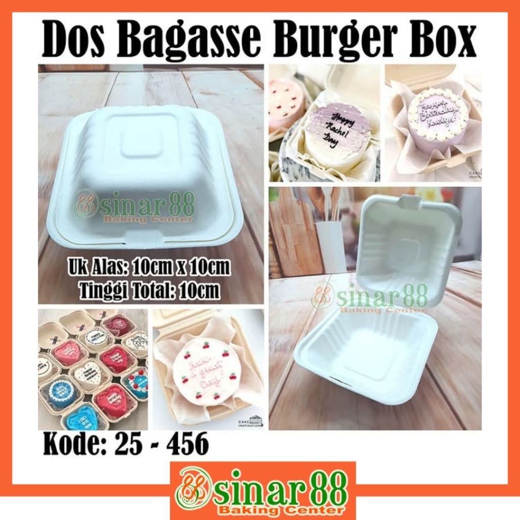 

DOS BAGASSE BURGER BOX6" 15 × 15