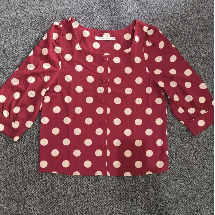 Blus Polkadot merah | Atasan wanita retro