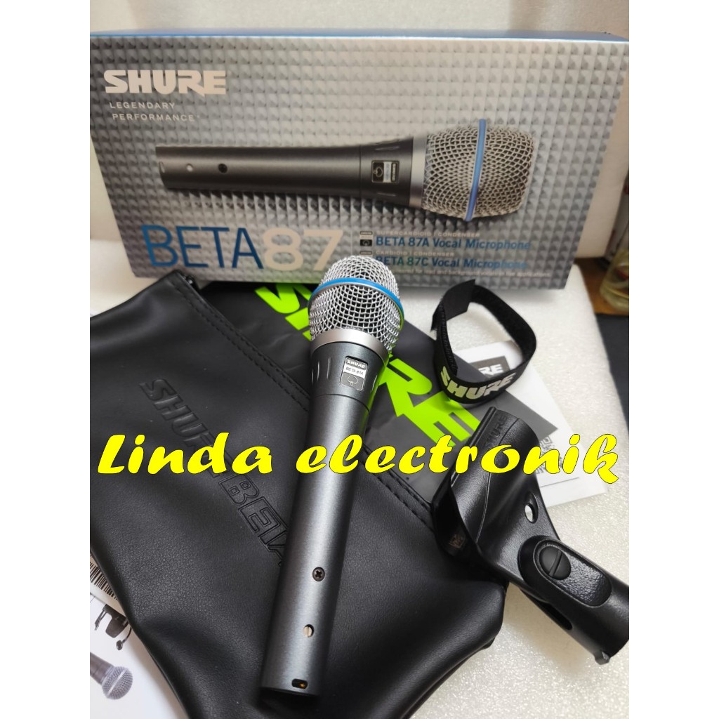 mic shure beta 87a shure beta 87 a kabel made in mexico 1 buah microphone condesor original