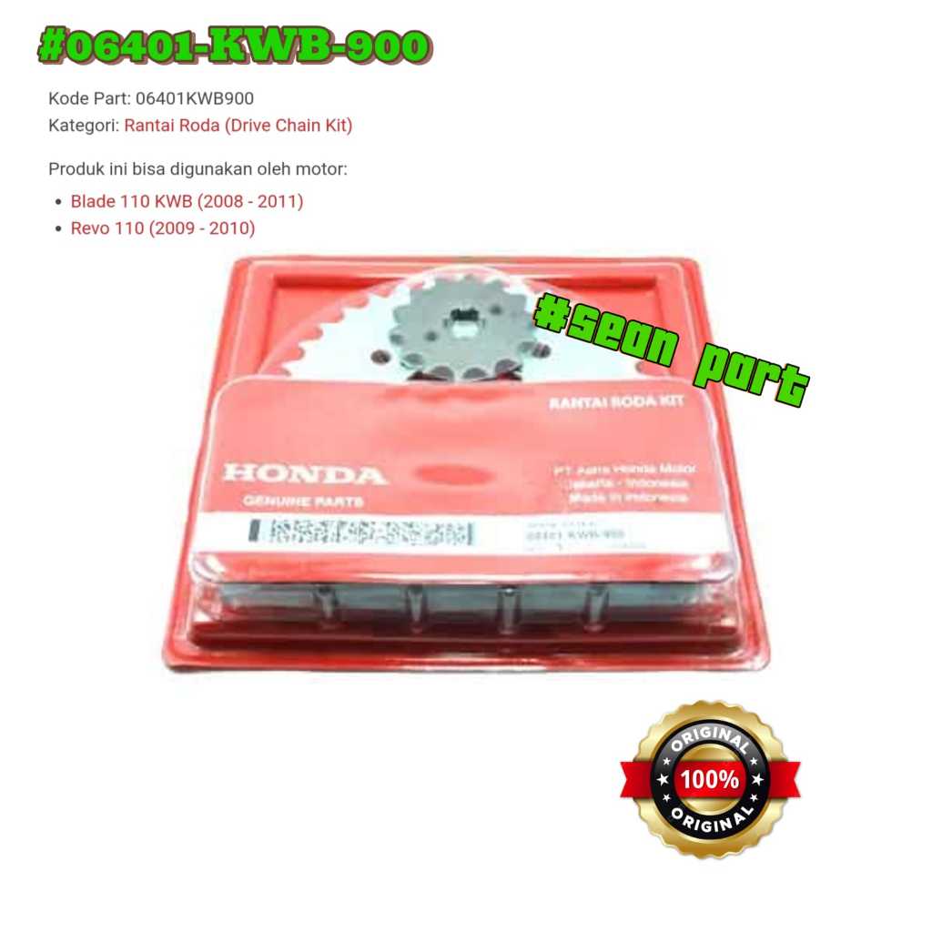 Gear Set Honda REVO 110,  BLADE 110 06401-KWB-900