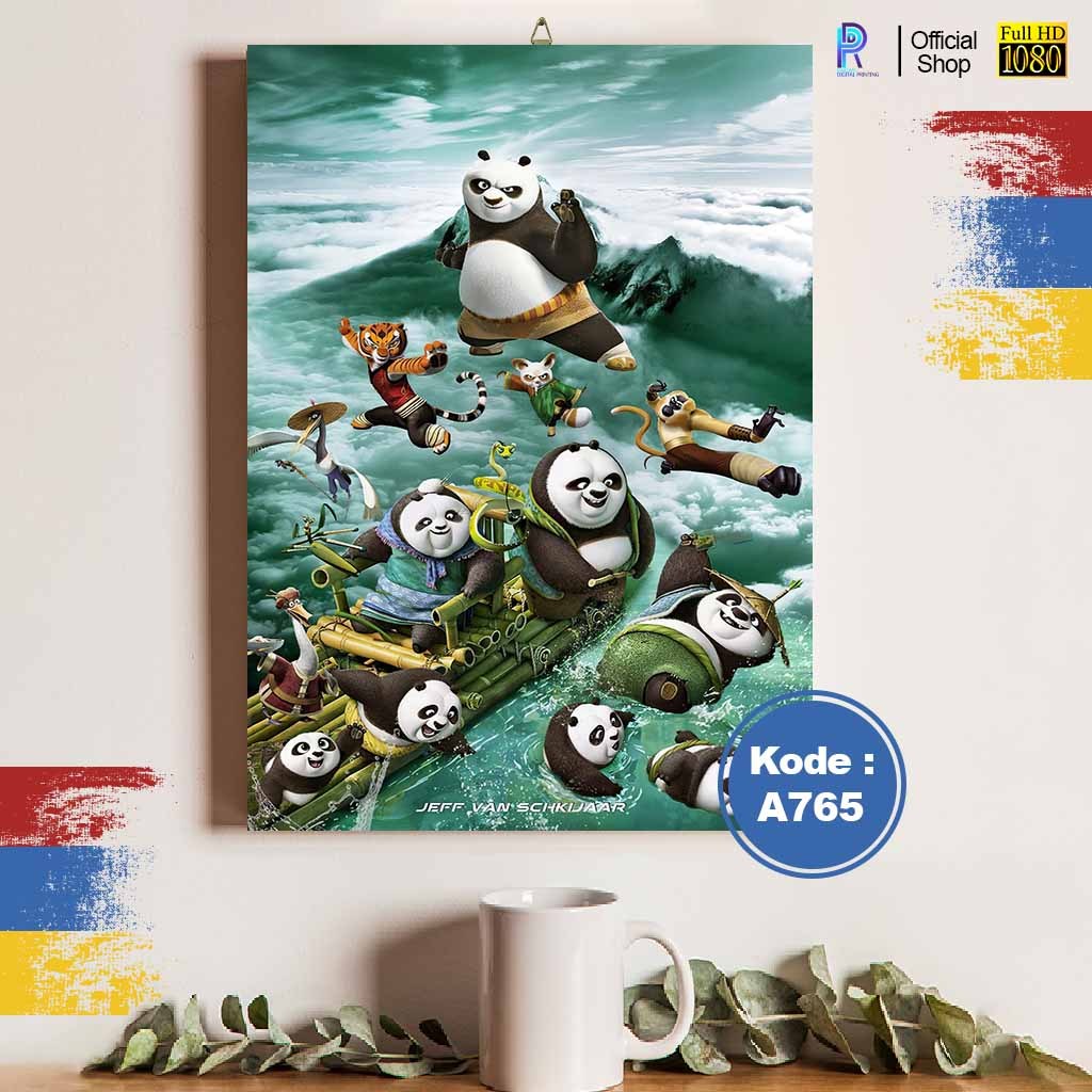 Hiasan Dinding Kayu KUNGFU PANDA1 Poster KUNGFU PANDA1 Wall Decor Unik untuk Kamar & Ruang Tamu AA76