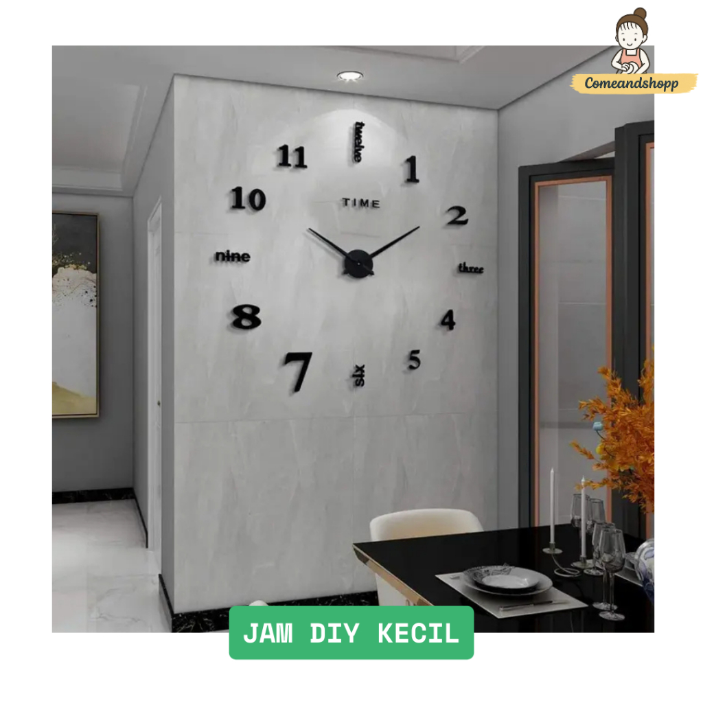 JAM DINDING DIY KECIL TEMPEL / JAM DINDING TEMBOK / ANATOG 3D GIANT MODERN CLOCK, SHENAR