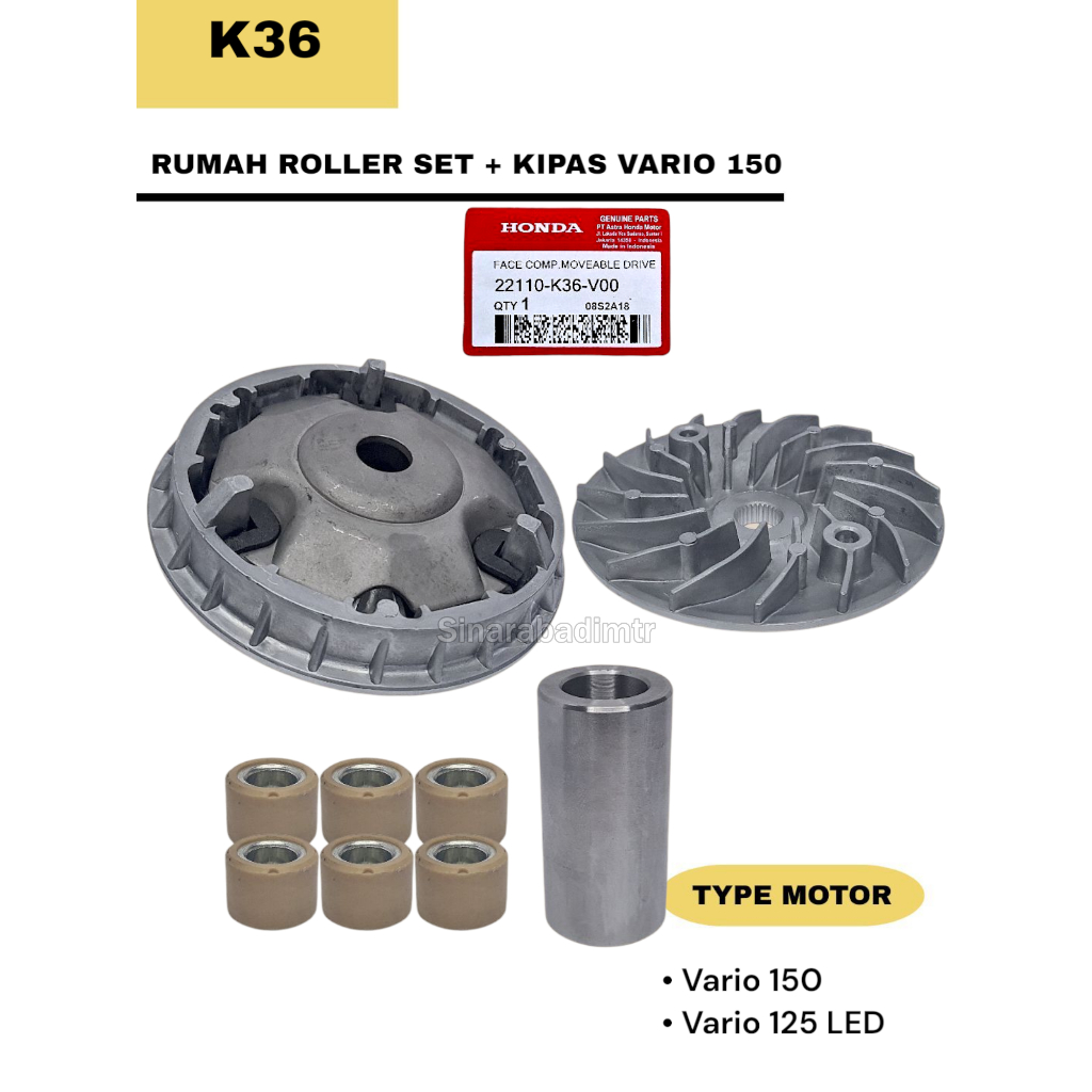 Rumah Roller Set + Kipas Vario 150 125 Fi F1 Esp Led New PCX 150 K36