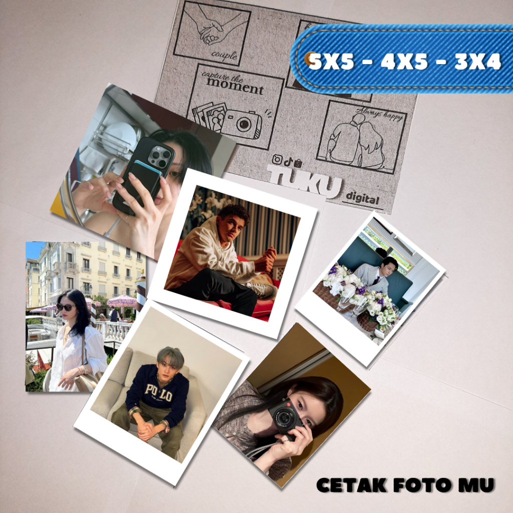 (Bisa COD) CETAK FOTO 5X5 - CETAK FOTO 4X5 - CETAK FOTO 3X4 -  GLOSSY PHOTO PAPER - DESAIN SENDIRI