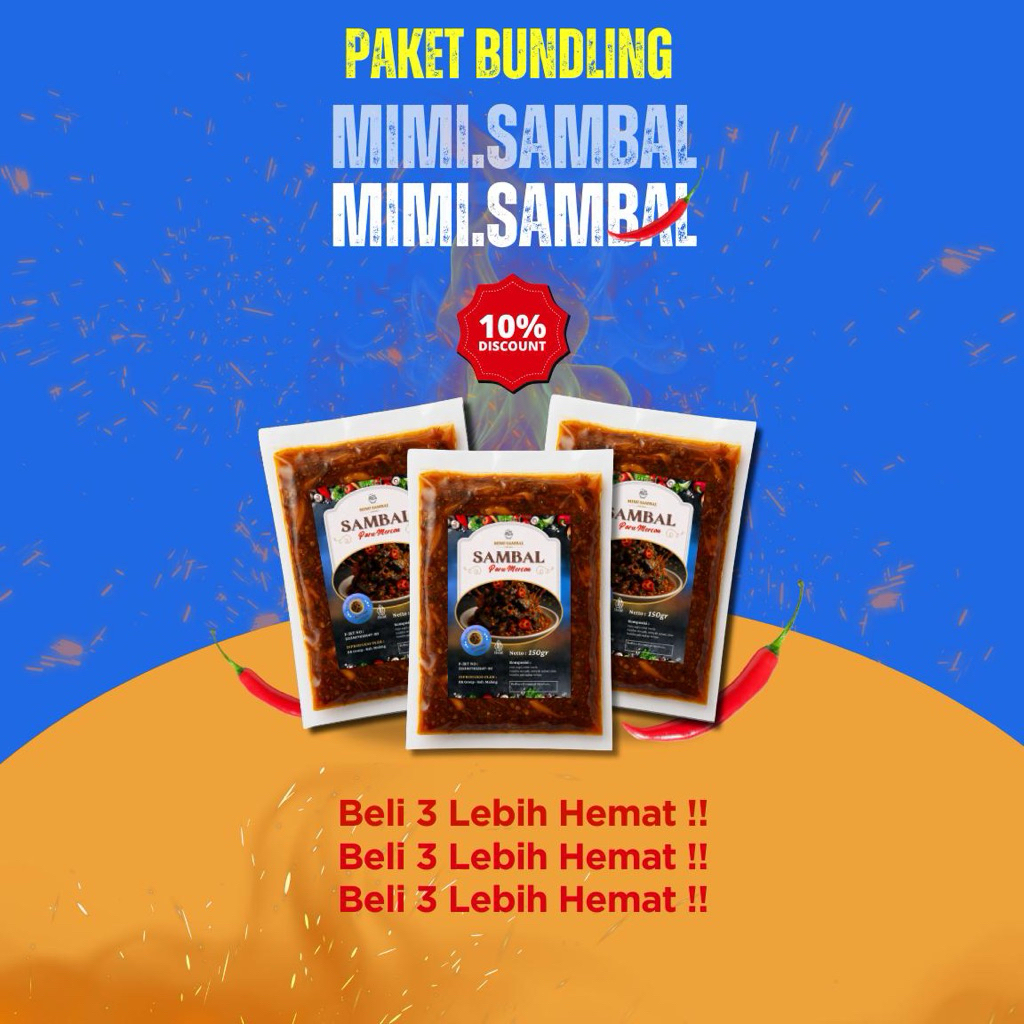 

PAKET BUNDLING 3PCS SAMBAL PARU MERCON 150GR
