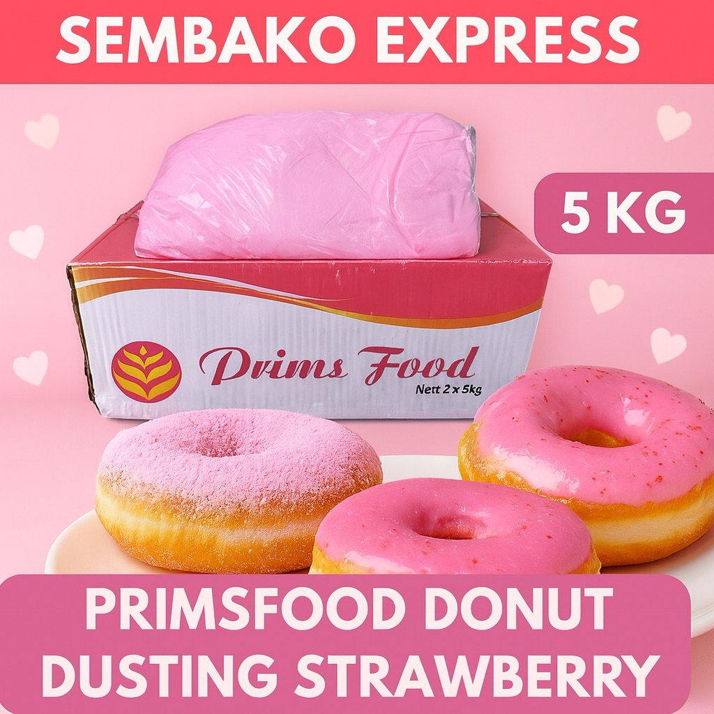 

Primsfood Donut Dusting Strawberry 5KG – Taburan Donat Rasa Stroberi Premium