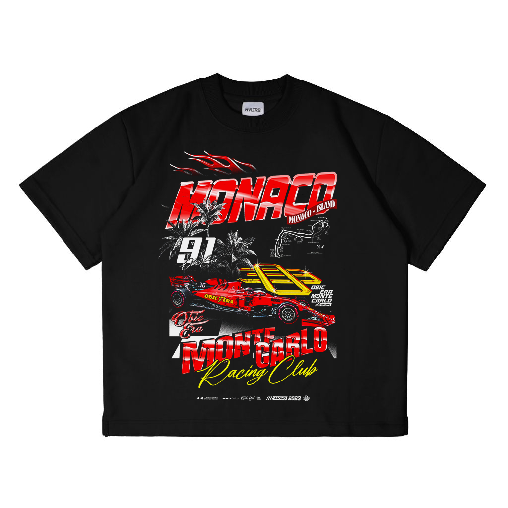 East Studioz Baju Kaos Distro Monaco Monte Carlo Racing Club | T-Shirt Racing Hell Unisex  Hitam