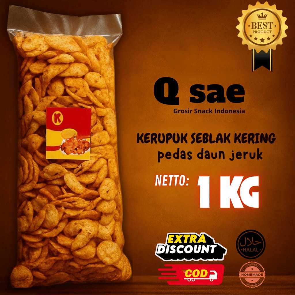 

Kerupuk Seblak 1 kg pedas Daun Jeruk cemilan kerupuk bawang