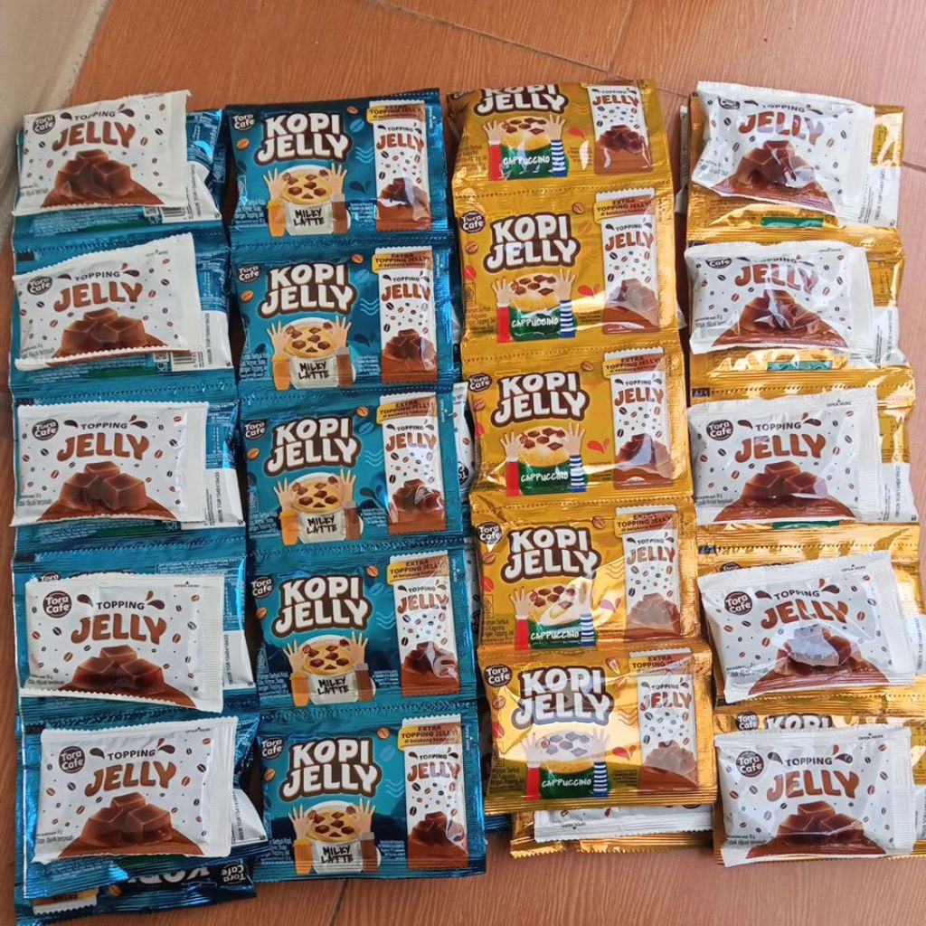 

ToraCafe Kopi Jelly Milky Latte Cappucino Renceng Isi 10Sachet Free Topping Jelly