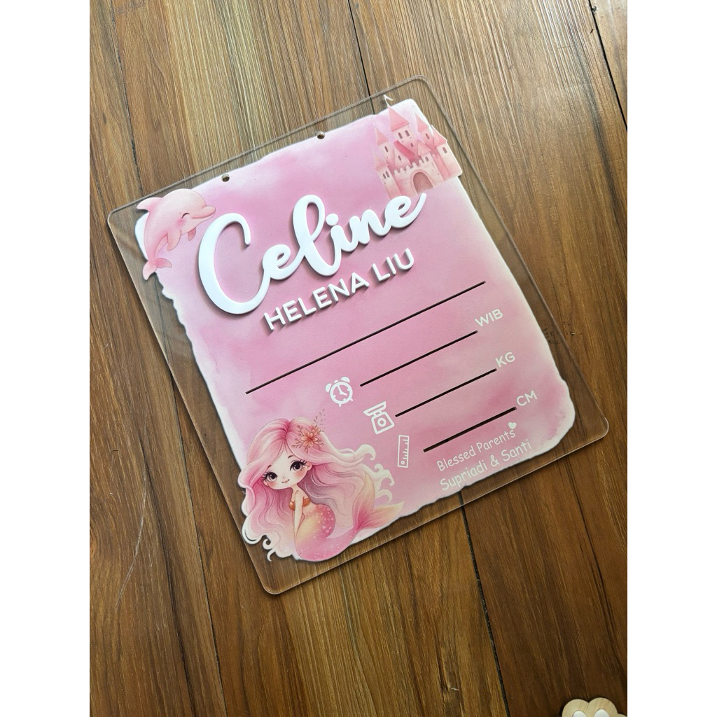 

FURNIBY | Akrilik letter Board Papan Nama Bayi Square custom