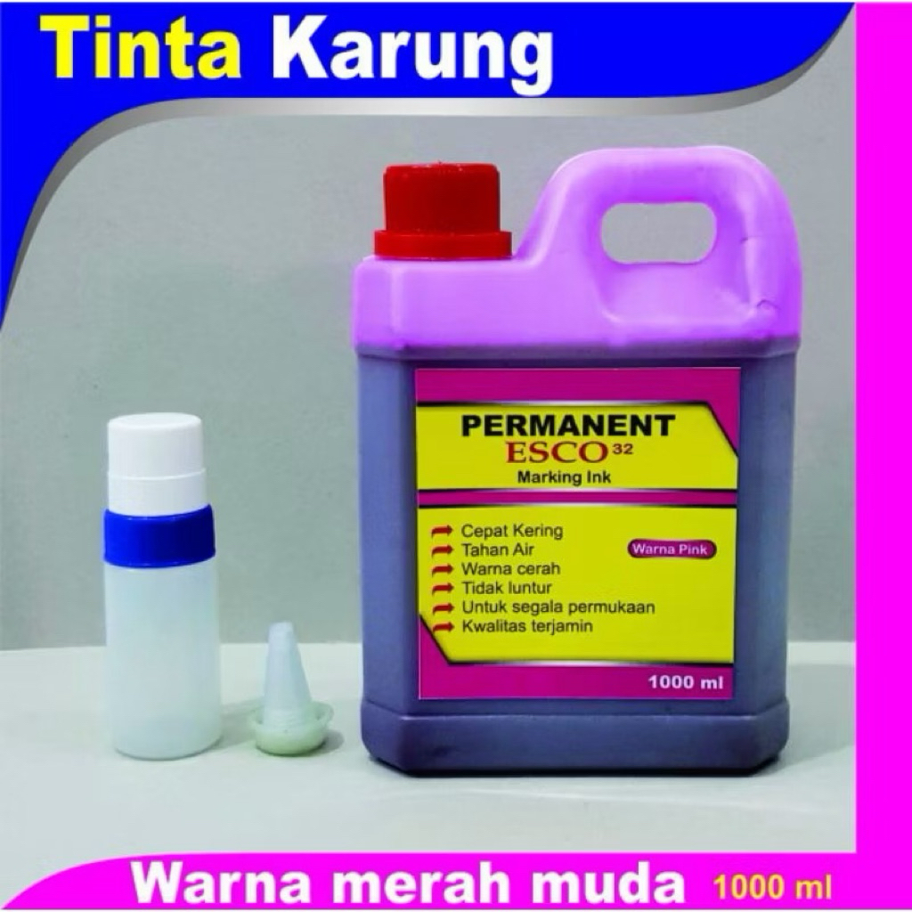 

Tinta karung esco / tinta spidol permanen merah muda 1 ltr