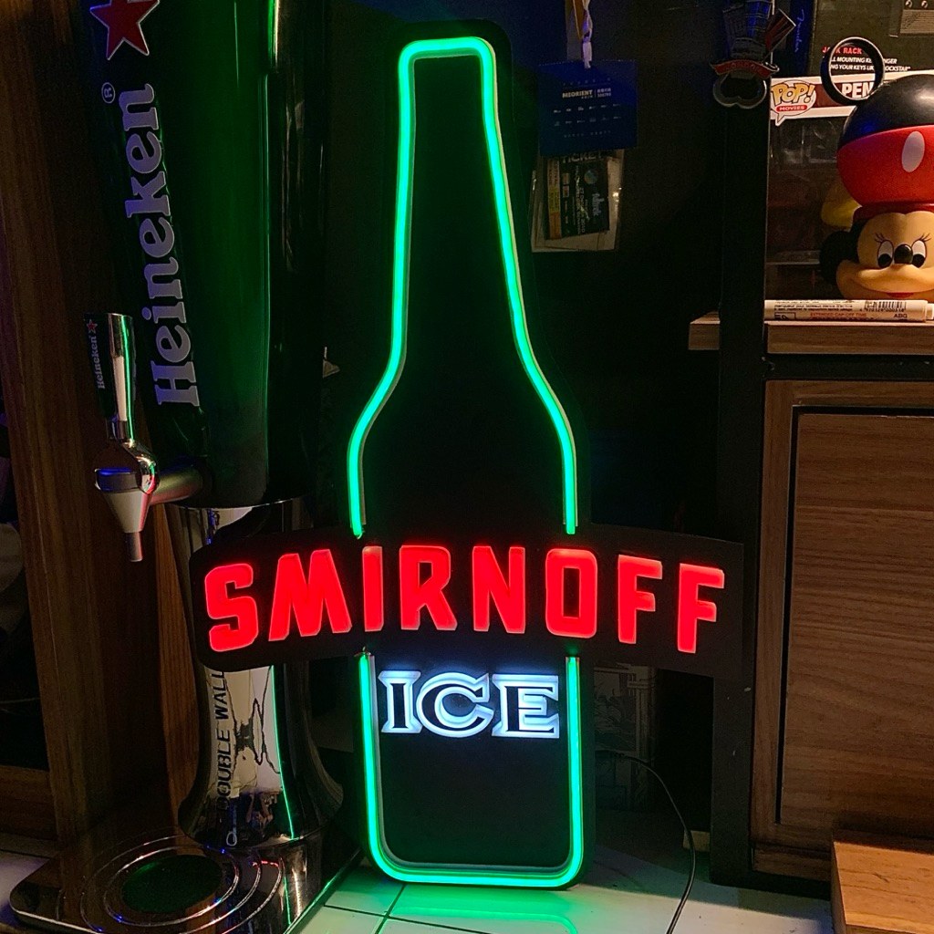 Jual Neon Box Original Smirnoff Ice Vodka Minuman Besar 63x40cm Home Decor Aesthetic Wall Art