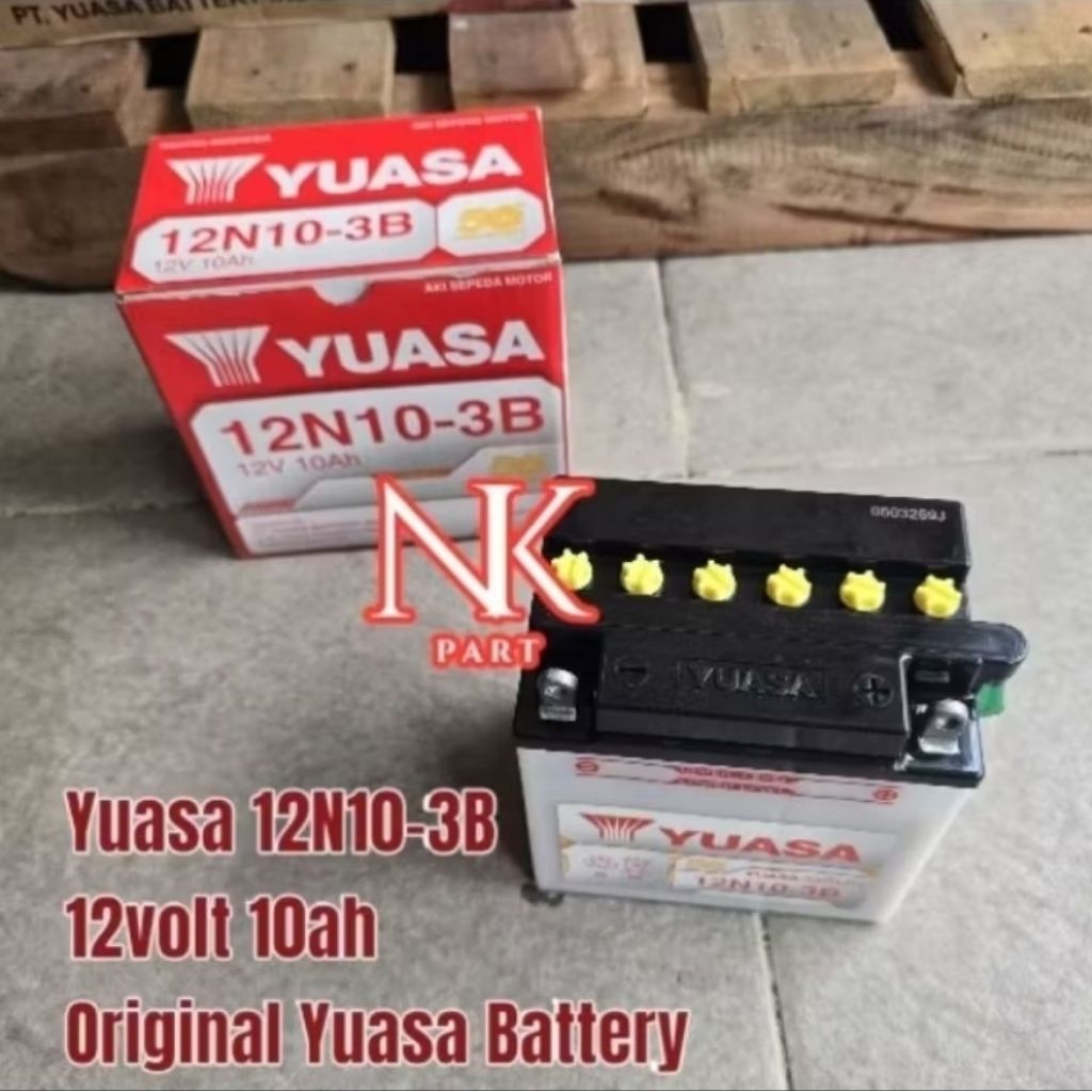 Aki Motor Binter Mercy Accu Yuasa 12N10 3B 12v 10Ah Aki Basah Original YUASA