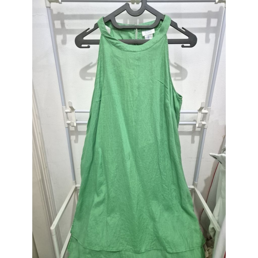 Preloved Dress Linen Hijau