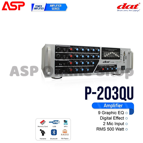 DAT P-203QU P203QU P 203QU Bluetooth Amplifier Mixer Ampli Mixing Home Karaoke 600 Watt