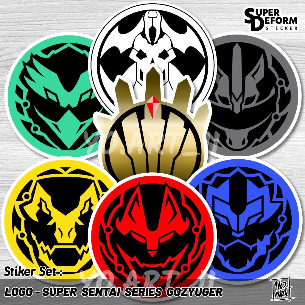 

Stiker Set - Logo,Simbol Super Sentai Series GOZYUGER