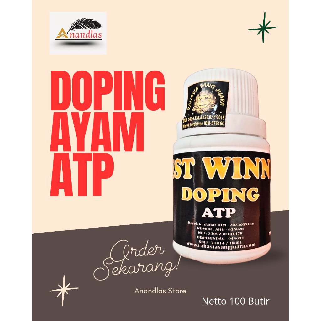 Doping ATP Best Winner Doping Ayam Aduan Terbaik Jamu Ayam Cepat Merah Merona isi 30 Butir
