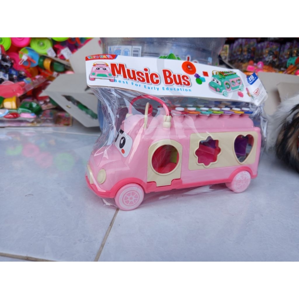 mainan bus xylophone
