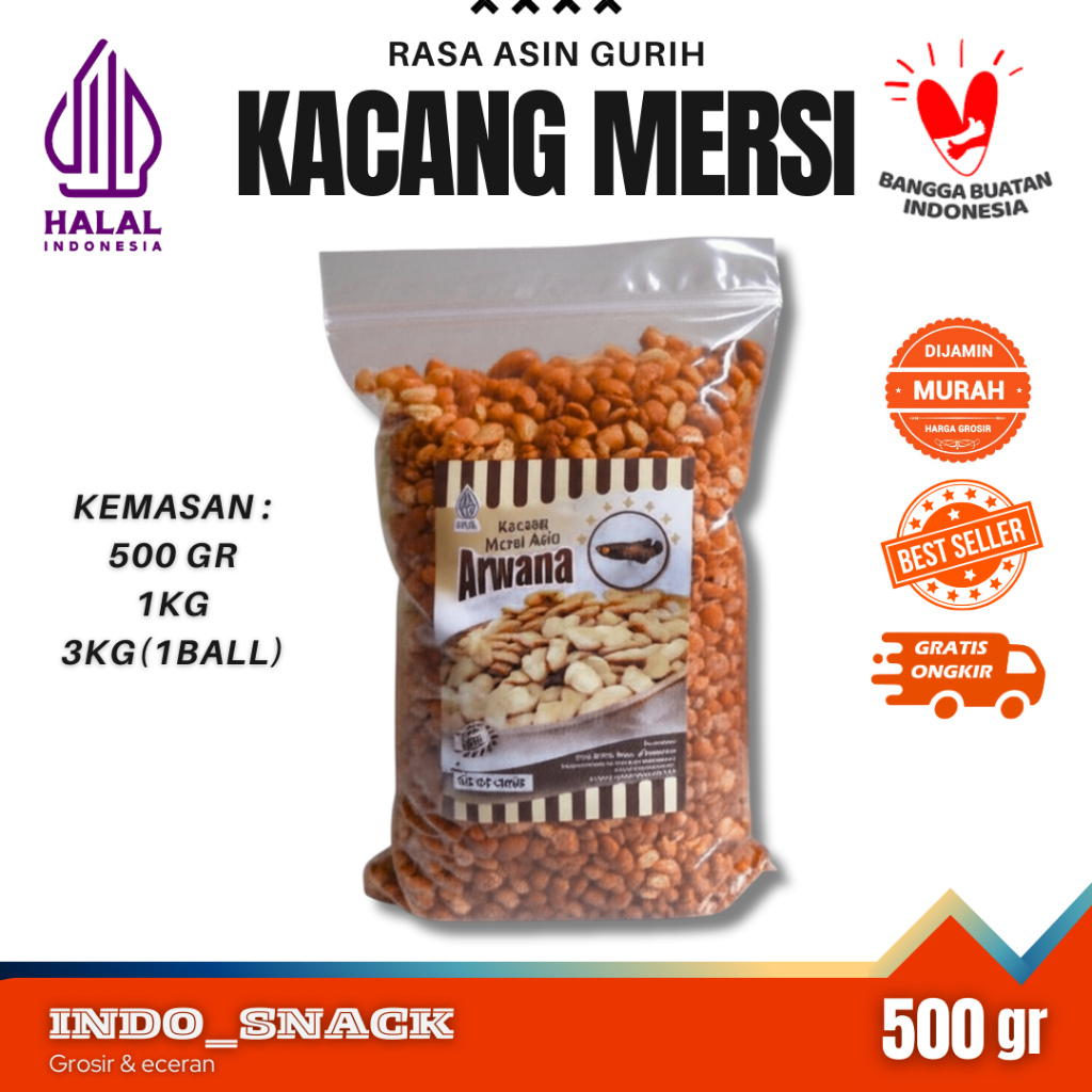 

Kacang Koro Kupas/Kacang Mersy 500 gram Pedas Gurih TERMURAH