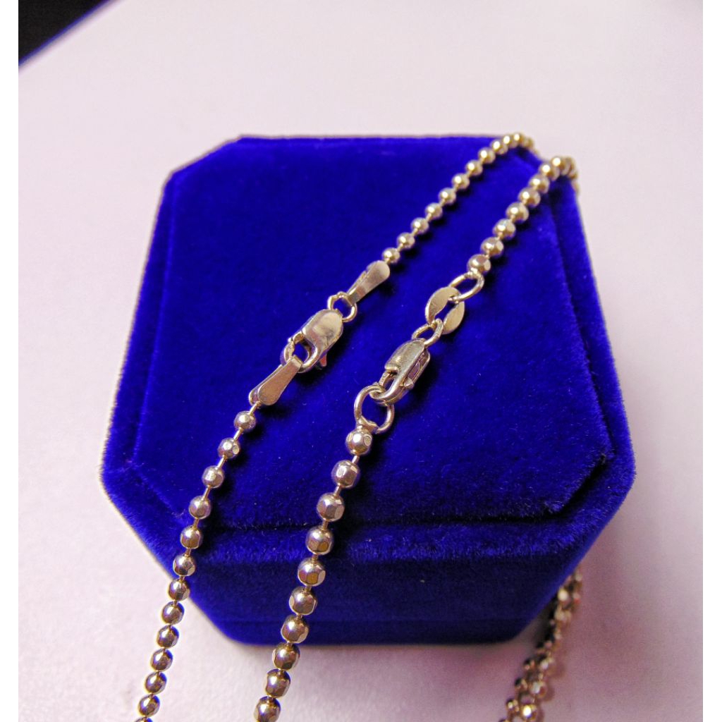 Kalung Pria Wanita Model Biji Lada Perak 925/Kalung Perak/Lapis Emas Putih