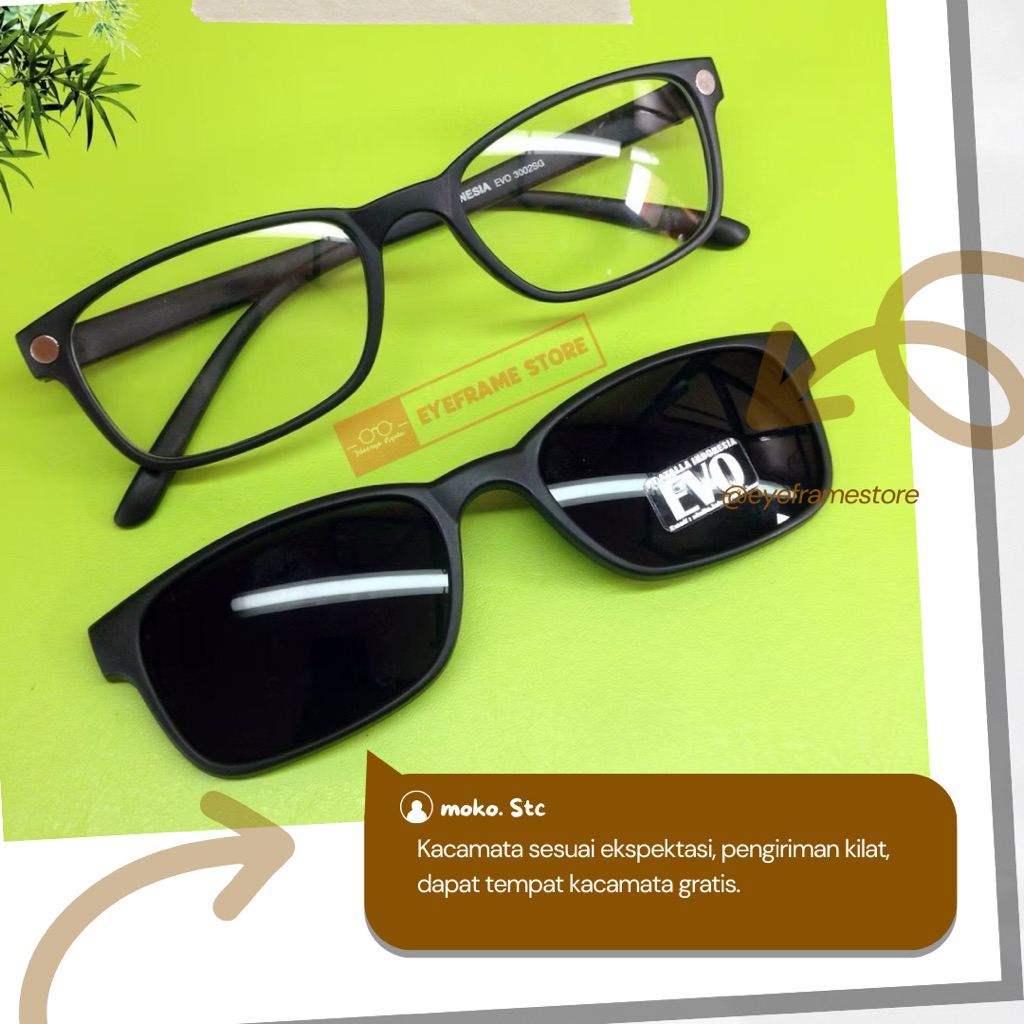 Kacamata Hitam Clip On kece keren sunglasses Minus Cylinder pria wanita persegi panjang kaca mata
