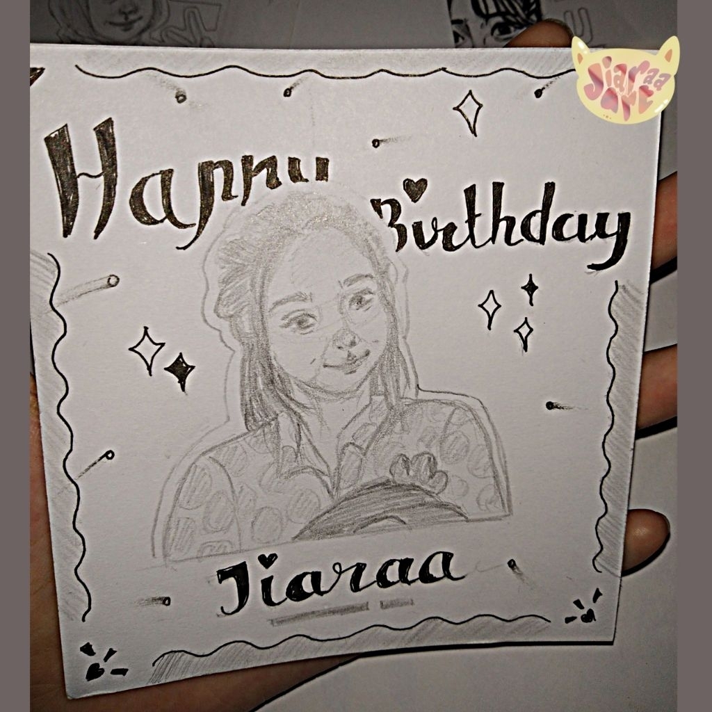 

Jiara Art - Kartu ucapan / gambar sketsa art style [6×6cm, 4×6cm]