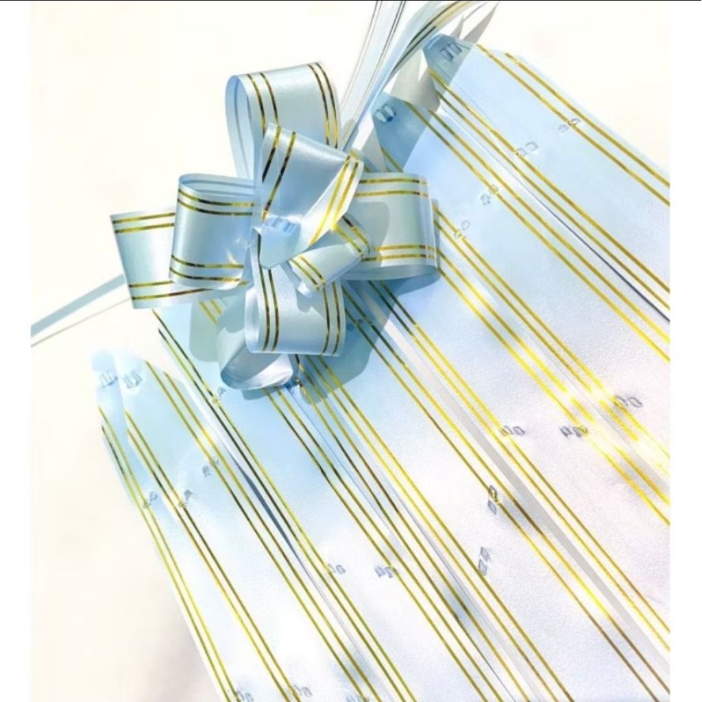 

(Isi 10 pcs) COD 30 MM Pita tarik list emas hiasan parcel / pita serut / pita kado list gold souvenir