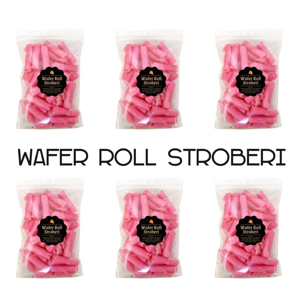 

Cemilan Snack Wafer Roll Stroberri