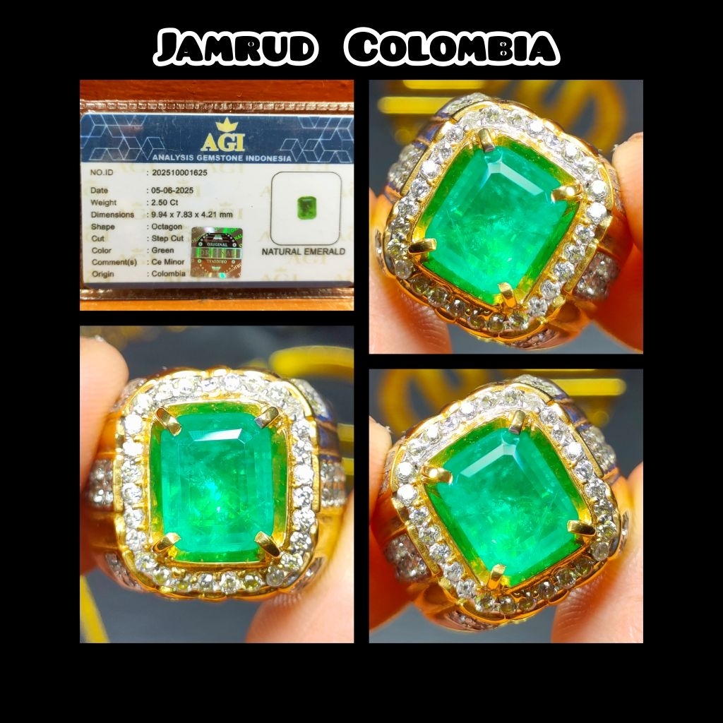 CINCIN BATU JAMRUD COLOMBIA RING PERAK