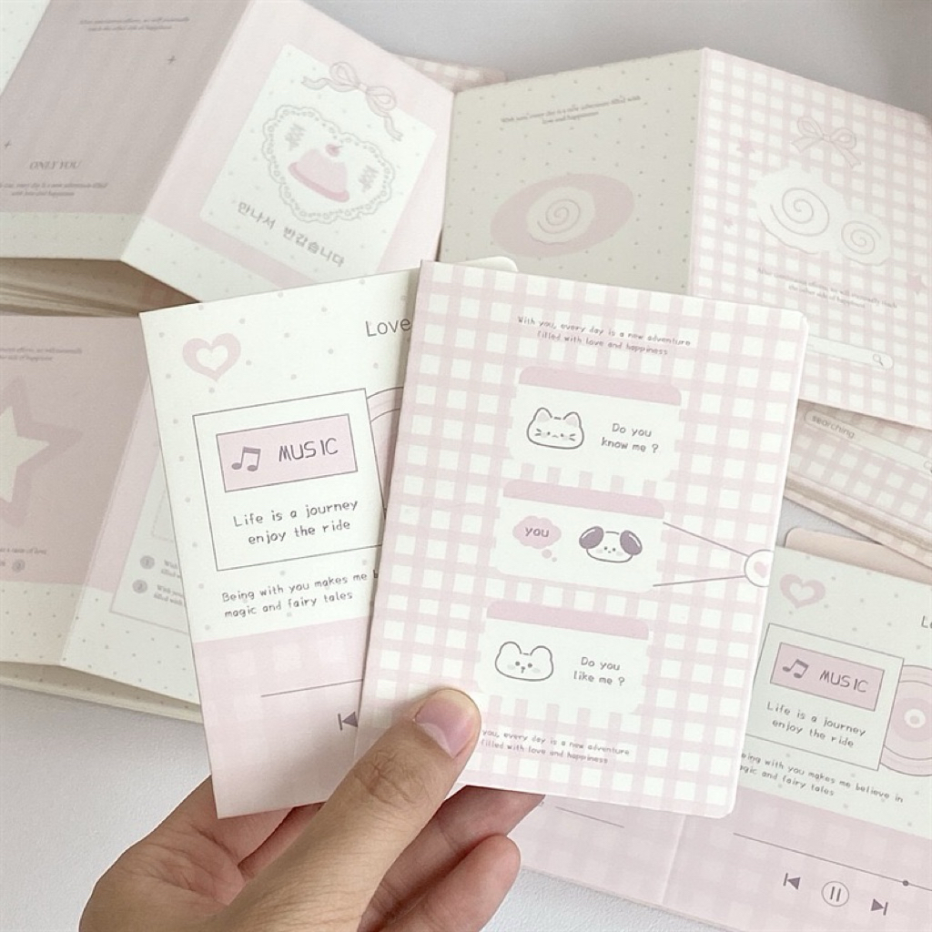 

chaeya things - alas packing photocard mini pink sweet pastel korean folding greeting mail card aesthetic ala sellkor sellchin