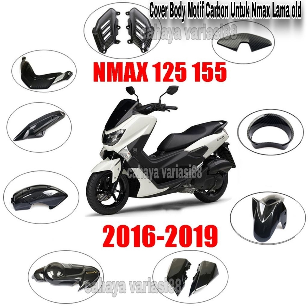 Cover Body Carbon Nmax Old Nmax Lama Tahun 2016-2019 Zoro Tutup Cover Stang Knalpot Spakbor Spedo Pi