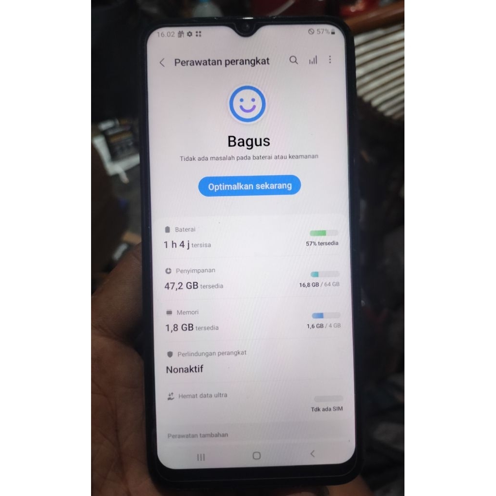 unit Hp samsung A02s ram 4 room 64 Wifi only (tidak ada signal)
