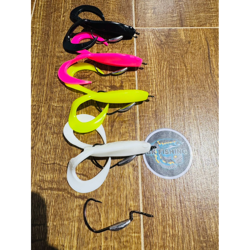 PROMO SABAITZER 10CM PLUS HOOK OZMY TIMAH || UMPAN CASTING IKAN GABUS TOMAN