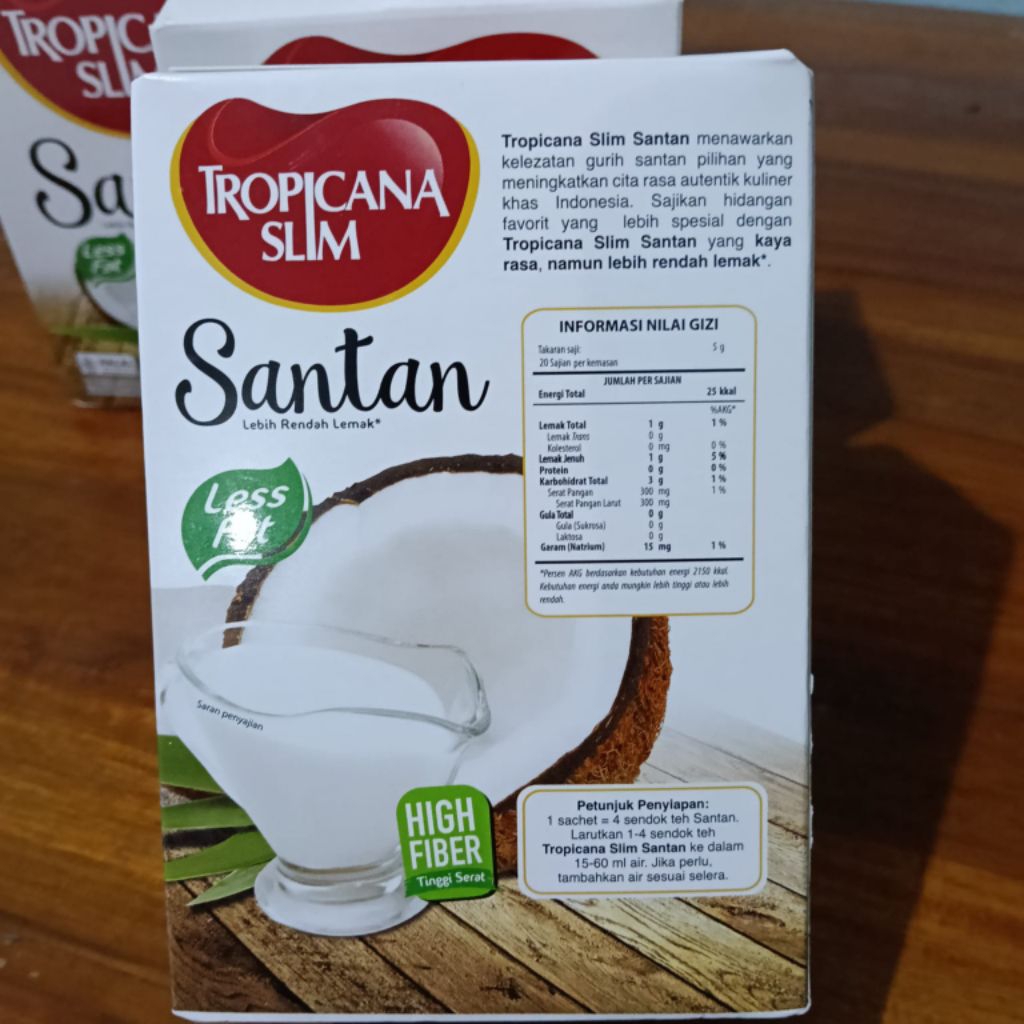 

Santan Tropicana slim Santan kelapa rendah lemak Santan instan bubuk (5 shacet @20gram)