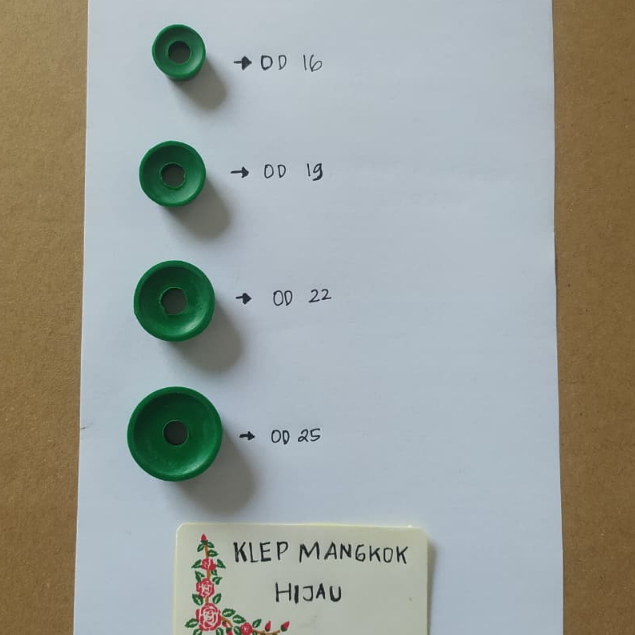 Klep Mangkok Hijau OD 16 19 22 25 Eceran