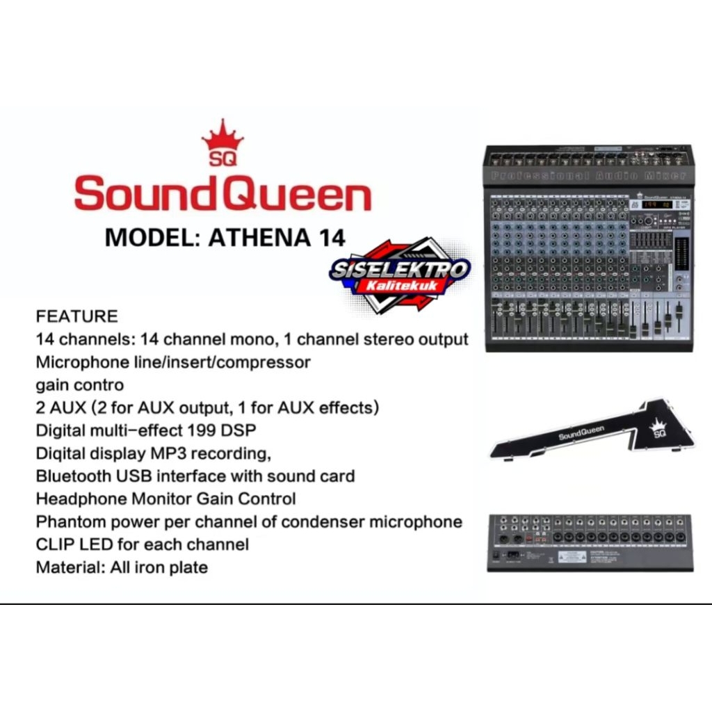 mixer soundqueen athena 14 original soundqueen mixer atena 14