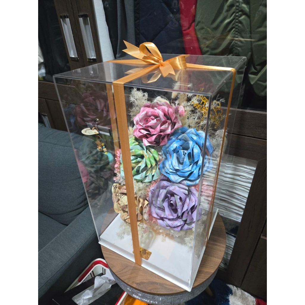 

Paket Kotak Seserahan Full Akrilik Custom PxLxT 34x34x50cm