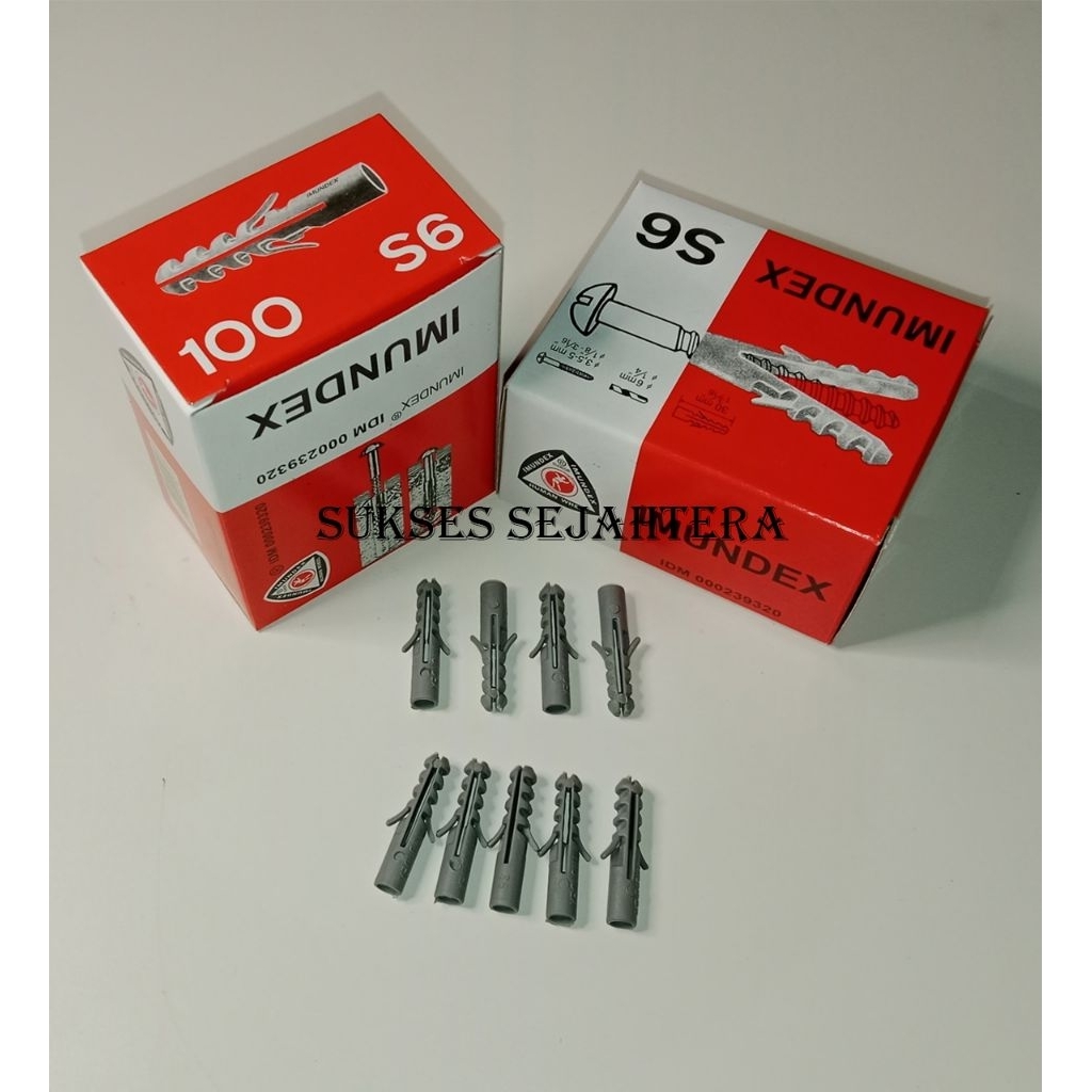 Fisher merk IMUNDEX S6 dan S8 tersedia juga Sekrup kepala 6mm dan 8mm Baut Tanam Lubang Dinding PVC 
