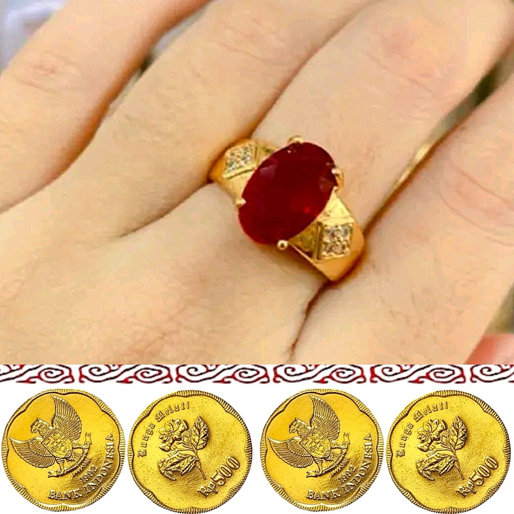 cincin koin 91 batu merah delima  yang lagi ngetren
